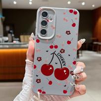 Vyšnių vaisių dėklas Samsung Galaxy A56 A57 A55 A54 5G Edge A17 A37 A15 A35 A16 A26 A36 S21 FE S22 S23 S24 S26 S25 Ultra Capa For Samsung S26Ultra gray