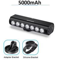 NEWBOLER Dviračio žibintas priekinis 2000 liumenų Dviratininko žibintas 5000 mAh Žibintuvėlis USB įkrovimas MTB Kelių Žvyro dviračių Apšvietimo priedai 5000mAh black