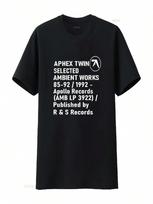 Aphex Twin Ambient Works Aukštos kokybės medvilniniai marškinėliai Vintage skalauti minkšti Unisex stilingi gatvės drabužiai Homme Tamprūs madingi M įvairiaspalvis