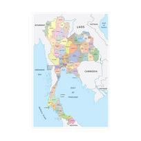 Tailando Žemėlapis Sienos Dailės Plakatas Vintažinis Drobės Spaudinys Klasės Geografijos Mokymui Turizmo Agentūros Dekoras Švietimo Kelionių Žemėlapiai Paveikslo Rėmas A2-42x59cm unframe white