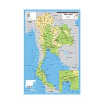 Tailando Žemėlapis Sienos Dailės Plakatas Vintažinis Drobės Spaudinys Klasės Geografijos Mokymui Turizmo Agentūros Dekoras Švietimo Kelionių Žemėlapiai Paveikslo Rėmas 60x90cm unframe