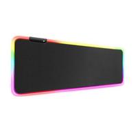 RGB Luminous Gaming Mouse Pad - Large, Thick, LED Rubber Desk Mat with Lock Edge Pattern black