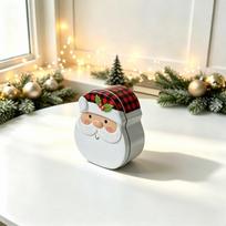 Christmas Special-shaped Iron Box, Gingerbread Man Santa Claus Candy Storage Iron Box, Gift Empty Box Old man's gesture beige
