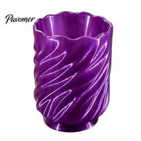 Artistic Desktop Organizer for Brushes Spiral Pen Holder, 3D Printed Twisted Makeup Brush Cup, Space Saving Desk Decorative Storage Container violetinė