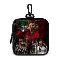 Ronaldo piniginė su raktų pakabuku Piniginė mini ausinių krepšys Futbolo žvaigždės laikymo krepšys Kredito kortelių laikiklis Vyras Moteris