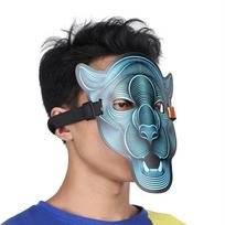 LED Light Animal Cosplay Costume Voice Control Mask Halloween Festival Holiday Mask black