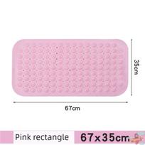 Silikoninė bekvapė neslystanti vonios kilimėlis Kūdikio vonios kilimėlis Vonios kambario vonios vonios dušo Vaikų vonios kambario grindų kilimėlis 1X1Cm / Pink Rectangle 67*35cm rožinė