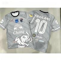 Tailando nacionalinės komandos futbolo marškinėliai trumpomis rankovėmis Gerbėjų suvenyras Kvėpuojanti treniruočių ir varžybų sportinė apranga S beige