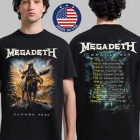 Megadeth Canada Tour 2026 Double Sided TShirt Thrash Metal Band Unisex T-Shirt XXXXL gray