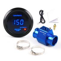 Dynoracing 52MM Skaitmeninis Mėlynas LED Vandens Temperatūros Matuoklis 40-150 Celsijaus Su 1/8NPT Vandens Temperatūros Sandarinimo Vamzdelio Adapteriu 32MM black