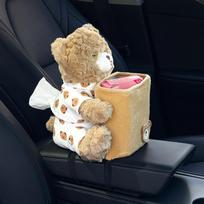 Mielos meškiuko formos automobilio servetėlių dėžutės ir šiukšliadėžė 2 viename, Kūrybingas laikiklis, Porankių laikymo priemonė, Mielos automobilio aksesuarai, Servetėlių laikiklis A3