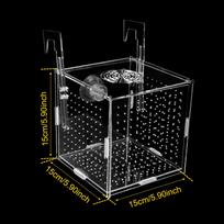 Transparent Fish Breeding Box Acrylic Fish Isolation Hatchery 3 Grids Aquarium Fish Incubator Box with Suction Cups and Hooks 1Pc