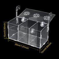 Transparent Fish Breeding Box Acrylic Fish Isolation Hatchery 3 Grids Aquarium Fish Incubator Box with Suction Cups and Hooks 1Pc
