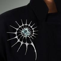 Luxury Irregular Spiky Rhinestone Brooch Punk Gothic Statement Pin Exaggerated Abstract Lapel Pin for Coat Jacket Bag Dress Gift black
