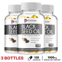 Pslalae - 1000 mg Organic Black Seed Oil - Vegan Capsules - Hair Health 120*3
