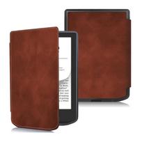 Plonas dėklas naujam Pocketbook 629 Verse / Pocketbook 634 Verse Pro elektroninei skaityklei - PU odos knygutės tipo dangtelis su automatine miego/žadinimo funkcija Verse (PB629) ruda