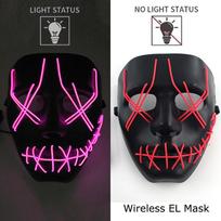 Belaidė neoninė LED „Purge“ kaukė Šviečianti tamsoje Cosplay kaukė Helovino kaukės karnavalui Šviečianti juokinga kostiumų kaukė