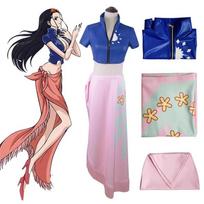 Nico Robin Cosplay Kostiumas Suknelė Apranga Anime Cosplay Kostiumas Kostiumai Mergaitei Pilnas Rinkinys Helovino Karnavalo Šventės Suknelė S blue