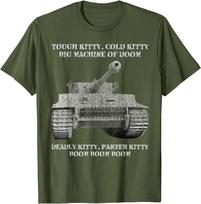 Tiger Panzer Tank Meme Tough Kitty Cold Kitty Gift  Unisex TShirt  Cotton Casual  ONeck  t shirts 3XL gray