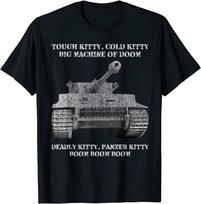 Tiger Panzer Tank Meme Tough Kitty Cold Kitty Gift  Unisex TShirt  Cotton Casual  ONeck  t shirts 3XL gray