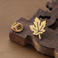 Stainless Steel Maple Leaf Brooch, Hollow Leaf Design with Branching Edge and Vein Details, beige