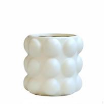 Keramikinis gėlių vazonas, kremas, minimalistinis dekoras, orchidėjoms, sukulentams Burbulas Cream Muscle