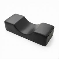Blakstienų pagalvė Ergonomiška C formos blakstienoms, kosmetologams, grožio salonams, pilkos spalvos flanelė Black Leather Pillow gray