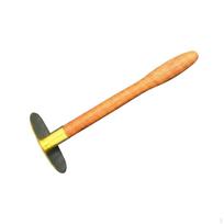 LongHandle Gua Sha Tool Scraping Plate Wood Flat Head Round Paddle Long Brass Short orange