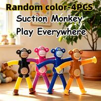 HefengCL Telescopic Suction Cup Monkey Pop Tube Fidget Toy Stretchable Twistable Sensory Toy Stress Relief Kids Birthday Party G white