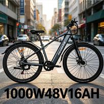 Heda TX1 29*2.1 colio 1000W 48V16AH paslėpta baterija LCD ekranas mechaninis diskinis stabdys maksimalus greitis 48KM/h siunčiama iš ES TX1-48V16AH-TT-Gray