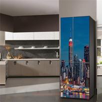 3D šaldytuvo lipdukų durelių dangtelis Raudonojo vyno spintelė Lipnios plėvelės durelės vinilinės šaldytuvo dangtelio lipdukai Tapetų lipdukai PVC menas 40x120cm(1pcs) blue