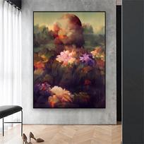 Abstract Floral Portrait Poster Mona Lisa Prints Classical Oil Painting eonardo Da Vinci Canvas Painting Home Room Gallery Decor 40x60cm no frame