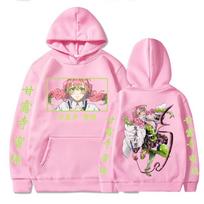 Anime Demon Killer Kawaii Kanroji Mitsuri marginti vyriški ir moteriški Harajuku megztiniai ilgomis rankovėmis su gobtuvu unisex megztiniai S rožinė