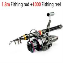 1,8–3,6 m anglies pluošto spiningo meškerė 13BB ritės kombinuotas teleskopinis meškerės sukimo ritės rinkinys Maksimalus pasipriešinimas 3–8 kg Pesca 1.8M juoda