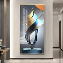 Abstraktus prabangus aukso drobės paveikslas, turtingas medžio šviesa siena Art Elnių plakatai ir spaudiniai gyvenamojo kambario verandos koridoriaus dekoravimui 50x100cm Unframed giliai mėlyna spalva