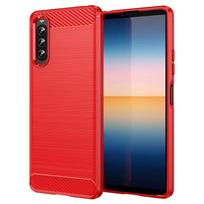 Dangeliui Sony Xperia 10 IV Dėklas, skirtas Sony Xperia 10 IV Silikoniniam Antidetonaciniam anglies pluošto galinis dėklas, skirtas Sony Xperia 10 IV Dangtelis For Xperia 1 III raudona