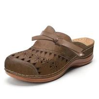 Platforminiai šlepetės moterims mulų batai aukštakulniai masyvūs tuščiaviduriai šlepetės moterims 2024 m. tendencija kasdieniai retro šlepetės jaukūs zapatos mujer 39 ruda