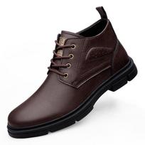 Winter Boots Men Sneakers Genuine Leather Warm Fur Ankle Boots Casual Shoes Men's Ankle Boots Cowboy Tooling 45 black