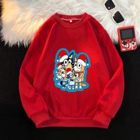 Mėlynuolė Kalėdinė Hoody Mergaitėms Drabužiai Bingo Chilli Anime Megztinis Pavasaris Ruduo Ilgomis Rankovėmis Drabužiai Megztiniai & Ilgomis Rankovėmis Moteriški 3XL red