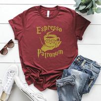 Espresso Patronum Marškinėliai HS Marškinėliai Kavos Mėgėjo Dovana Burtininko Marškinėliai Moteriški Grafiniai Marškinėliai Trumpomis Rankovėmis T-shirt S bordinė