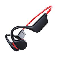 Plaukimo ausinės, IPX8 Profesionalios vandeniui atsparios kaulinio laidumo ausinės su integruota 32G atmintimi, atviros ausies belaidis Bluetooth 5.4 su mikrofonu juoda/raudona