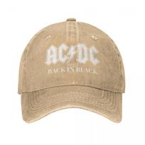 AC-DC Back In Black Unisex beisbolo kepuraitė Nelaimingos išskalbtos kepuraitės Kepuraitės mados lauke bėgimo golfo kepuraitė One Size beige