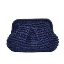 Šiaudinės Debesys Sankabėlė Nešiojama ant Peties Crossbody - Atsitiktinė Lauko Paplūdimio Atostogų Grandinėlės Dirželis Moteriška Crossbody Rankinė tamsiai mėlyna
