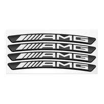 4 vnt. Automobilio stiliaus ratlankio aliuminio logotipo lipdukas, ratų stebulių lipdukai Mercedes Benz AMG A B C E G CLA C63 C63S E53 GT SLK W176 black