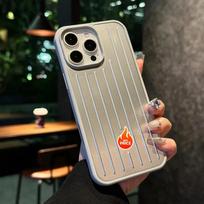Fashion 3D Corrugated Stripe Stylish Busine Luggage Phone Case for IPhone 17 16 15 14 13 Pro Max Cover Hard Shockproof Bumper Funda iPhone 13 sidabras