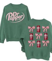 Paris Cola Unisex Loose Sweatshirt with Dr Pepper Coquette Bow in Pink M brown
