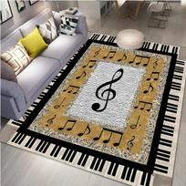 Muzikos natų kilimas, pianino klaviatūros kilimas, muzikos tema, dekoratyviniai kilimėliai, neslystantis muzikos grindų kilimėlis, durų kilimėlis namų svetainei, miegamajam 40x60cm