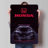Honda Sign Cars Plakatas Namų Dekoras Svetainė Retro Metalo Skardos Ženklas Garažo Sienos Meno Dekoras Interjero Dekoras Vyrams 7.9x11.8In(20x30cm) black