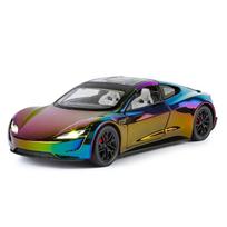 1/24 Tesla Roadster lydinio elektrinio sportinio automobilio modelis Metaliniai liejiniai Naujos energijos transporto priemonės Automobilio modelis Garsas Šviesa Simuliacija Vaikų žaislai Dovana violetinė