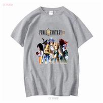 Final Fantasy IX KOMPIUTERINIO ŽAIDIMO T-shirt GELTONA JUODA RAUDONA CHAKI Visų dydžių S 5XL ilgomis arba trumpomis rankovėmis vintažinė skalbta laisvalaikio L gray